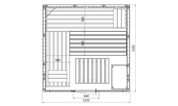 Klasická izolovaná sauna - interiérová Klasická izolovaná sauna - interiérová 05