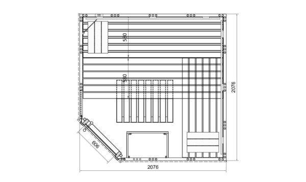 Panelová sauna rohová - interiérová Panelová sauna rohová - interiérová 02