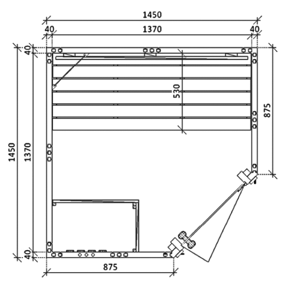 Panelová rohová sauna Panelová sauna rohová - interiérová 06