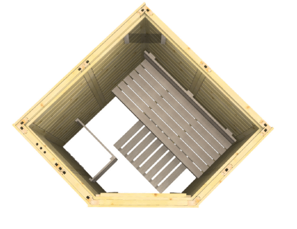 Panelová rohová sauna Panelová sauna rohová - interiérová 04
